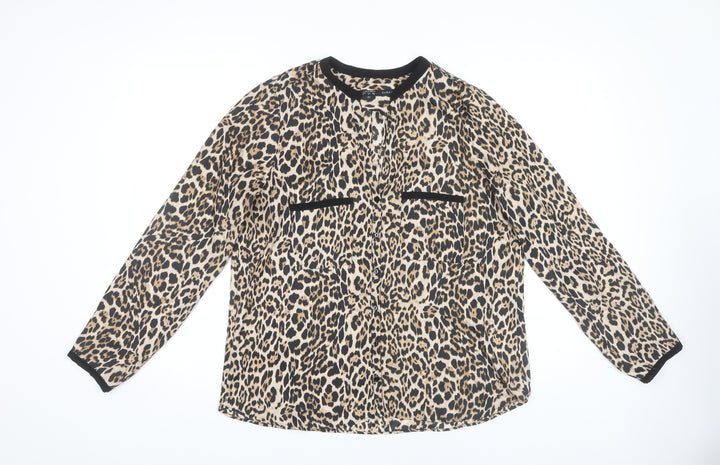 Zara Women's Multicoloured Animal Print Blouse Size 12