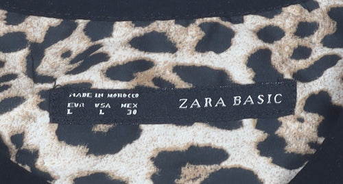 Zara Women's Multicoloured Animal Print Blouse Size 12