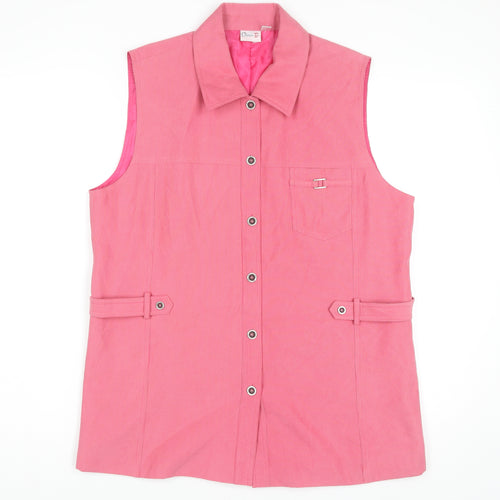 Oscar B. Women's Pink Sleeveless Collared Top Size 14
