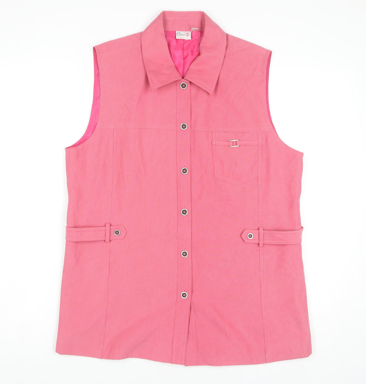 Oscar B. Women's Pink Sleeveless Collared Top Size 14