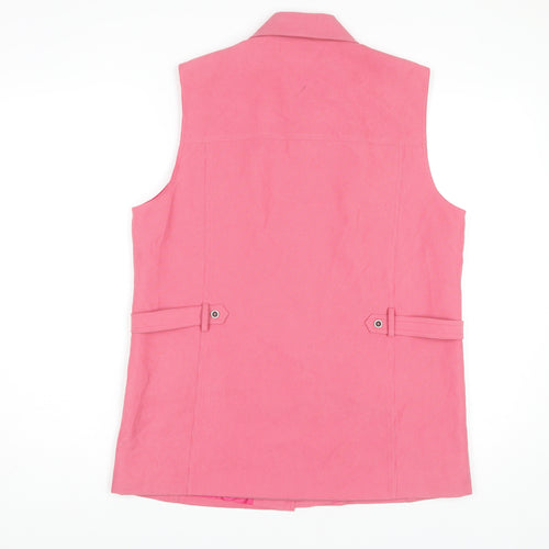 Oscar B. Women's Pink Sleeveless Collared Top Size 14