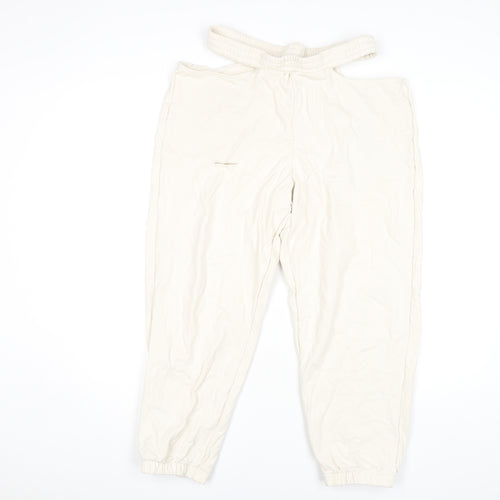 Oh Polly Women's Ivory Jogger Trousers Size L