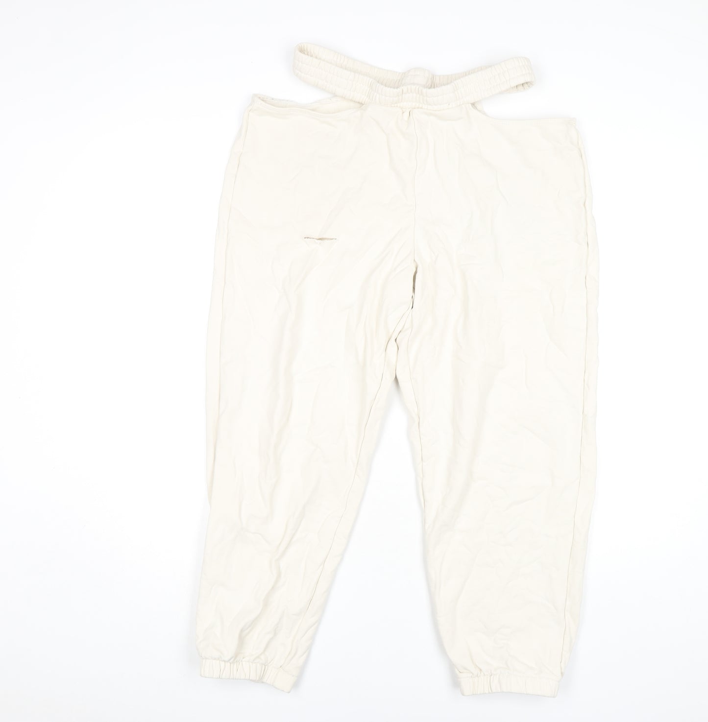 Oh Polly Women's Ivory Jogger Trousers Size L