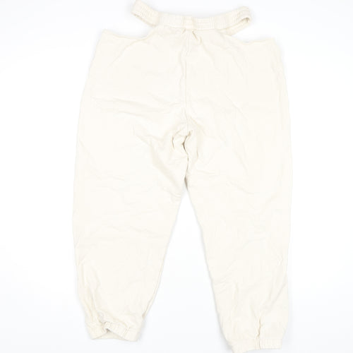Oh Polly Women's Ivory Jogger Trousers Size L