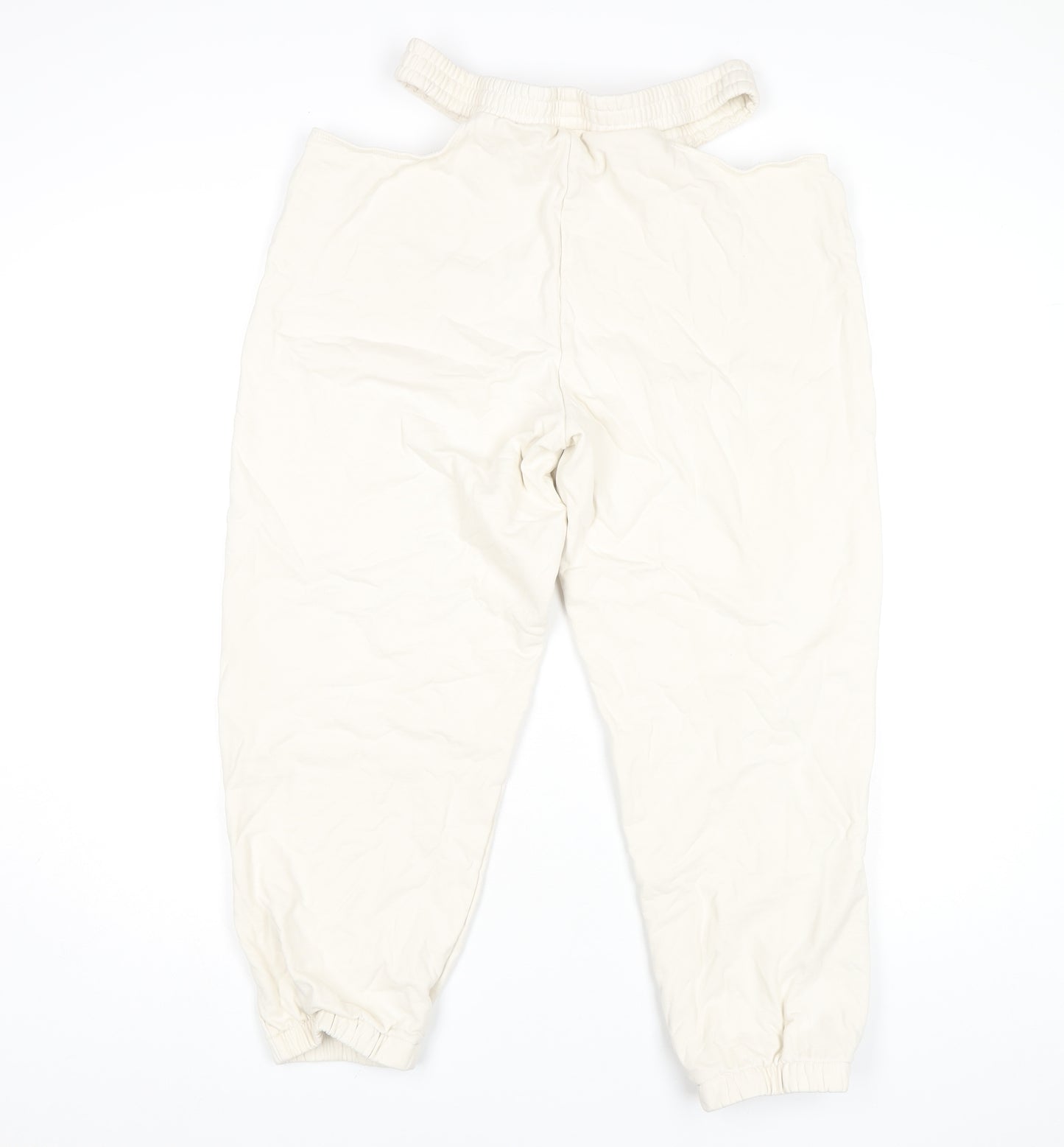 Oh Polly Women's Ivory Jogger Trousers Size L