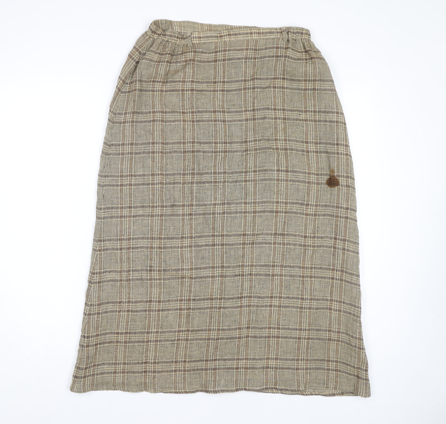 Jaeger Women's Brown Check Midi Skirt Size 12