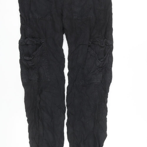 BDG Women’s Black Cargo Trousers, Size S, Linen, Casual