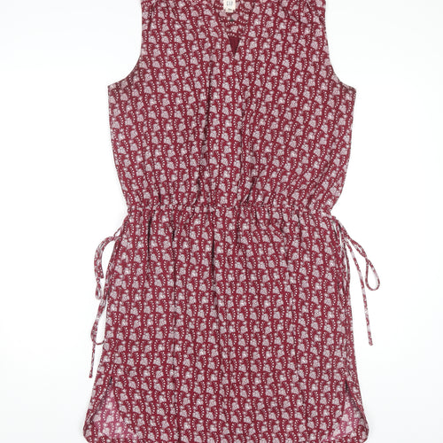 GAP Women's Red Floral Shift Dress M Summer