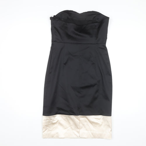 Coast Black Strapless Dress Women Size 12