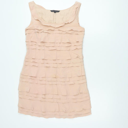 French Connection Women's Beige Silk Dress Size 10
