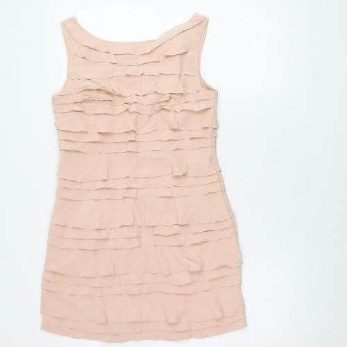 French Connection Women's Beige Silk Dress Size 10