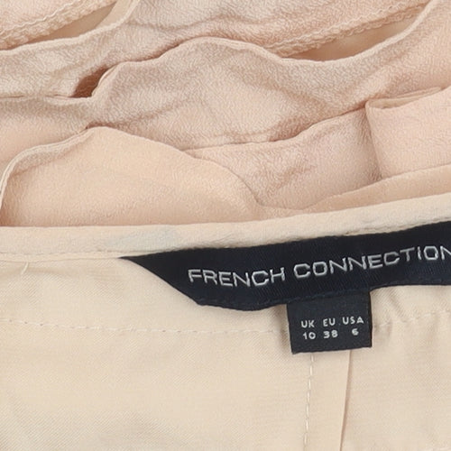 French Connection Women's Beige Silk Dress Size 10