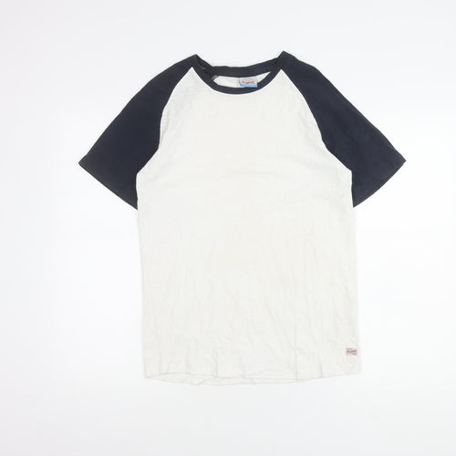Jack & Jones Men's S White Black Crew Neck T-Shirt