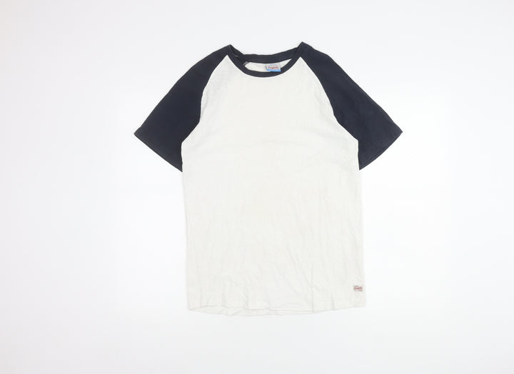 Jack & Jones Men's S White Black Crew Neck T-Shirt