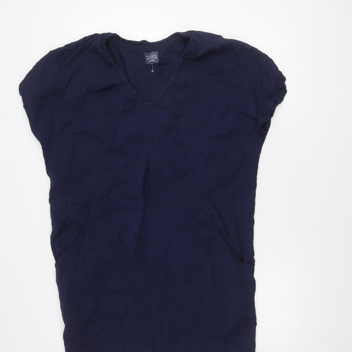 Ghost London Women's Blue V-Neck Dress Short Sleeve