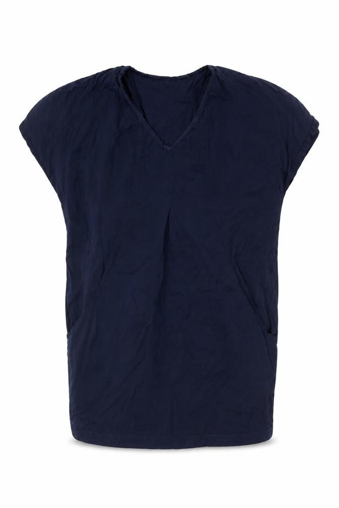 Ghost London Women's Blue V-Neck Dress Short Sleeve
