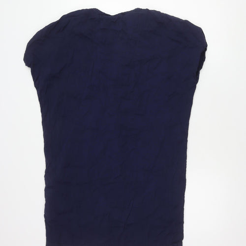 Ghost London Women's Blue V-Neck Dress Short Sleeve