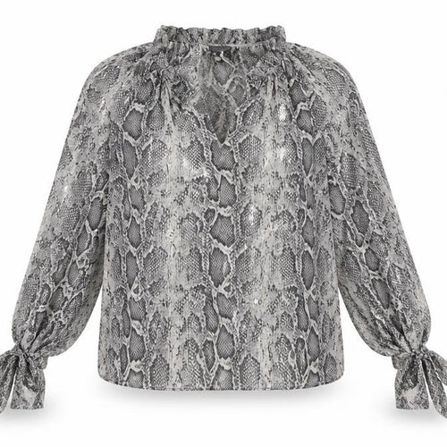 Rebecca Taylor Women’s Grey Silk Long Sleeve Blouse