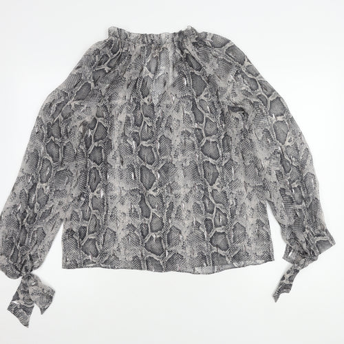 Rebecca Taylor Women’s Grey Silk Long Sleeve Blouse