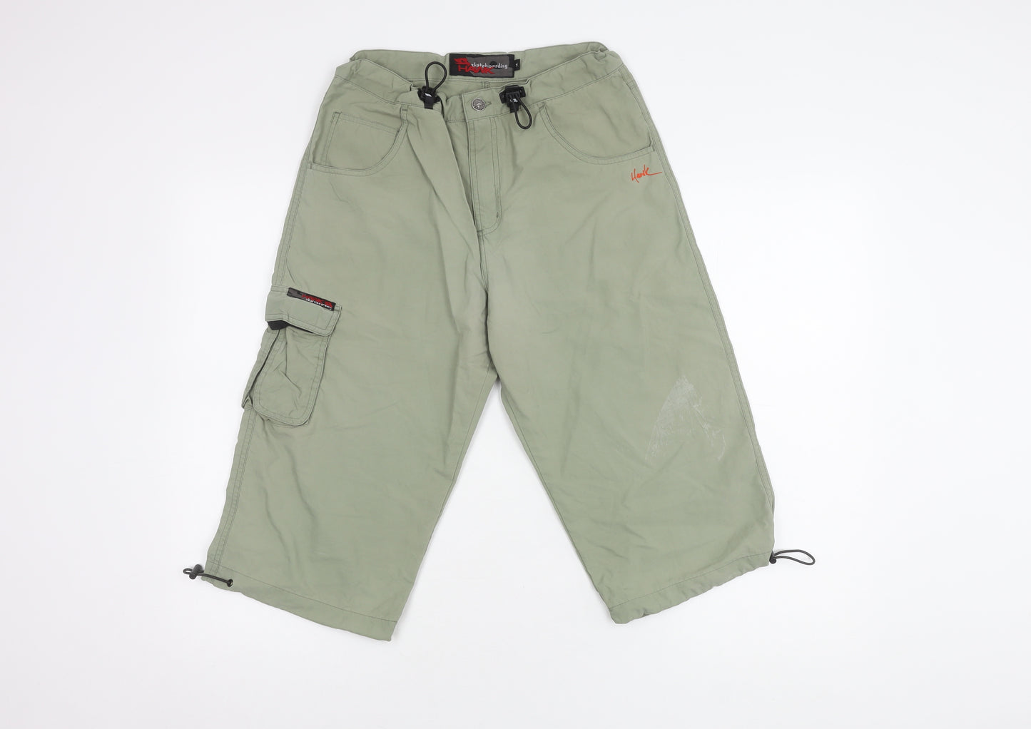 Hawk Boys Green Cargo Shorts 14 Years Skateboarding
