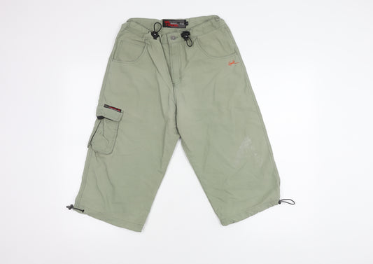 Hawk Boys Green Cargo Shorts 14 Years Skateboarding