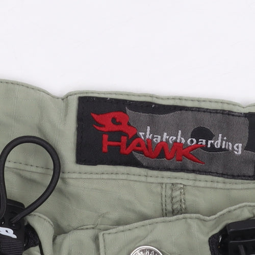 Hawk Boys Green Cargo Shorts 14 Years Skateboarding