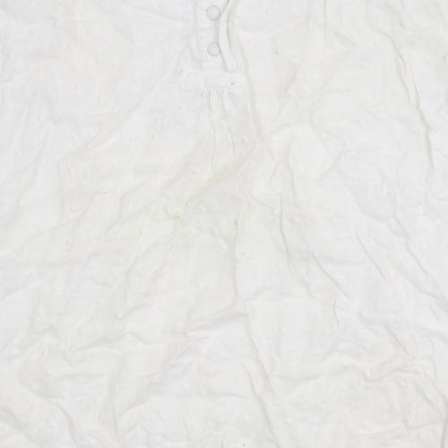 White Stuff Women's White Linen Dress, Size 12