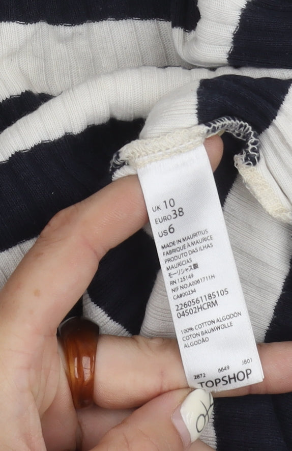 Topshop Women Striped Jumper 10 Multicoloured