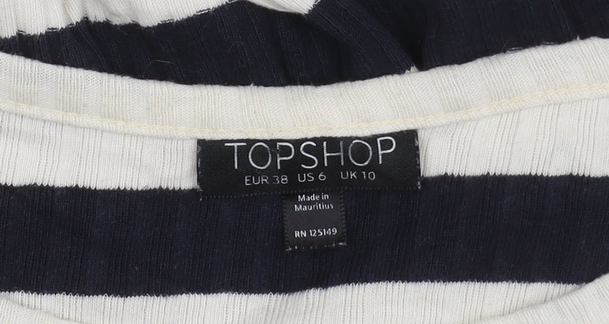Topshop Women Striped Jumper 10 Multicoloured