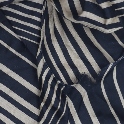 Monsoon Women's Black Striped V-Neck Dress Size 10