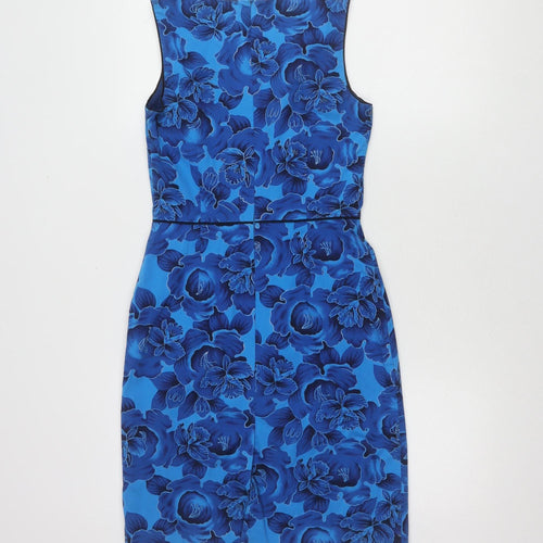 Oasis Women's Blue Floral Sheath Dress, Size 8