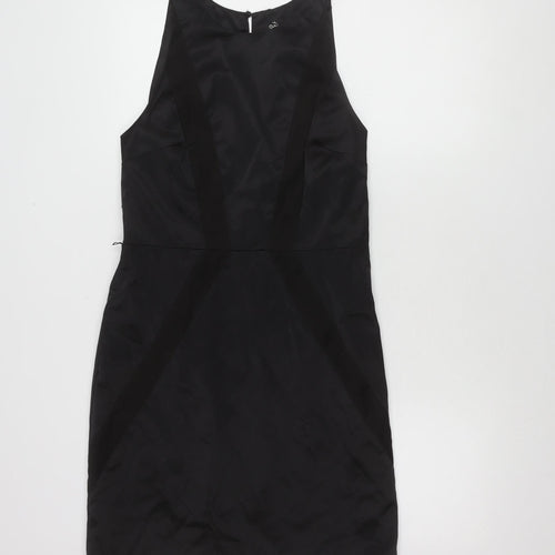 Oasis Women's Black Sleeveless Zip Dress Size 12