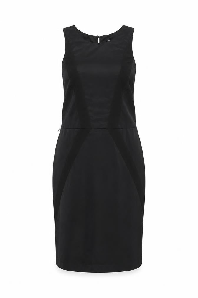Front view of Oasis Women's Black Sleeveless Zip Dress, size 12