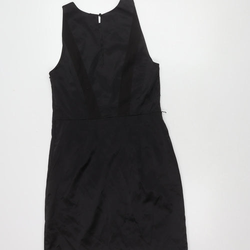 Oasis Women's Black Sleeveless Zip Dress Size 12