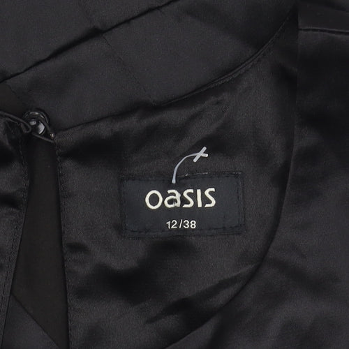 Oasis Women's Black Sleeveless Zip Dress Size 12