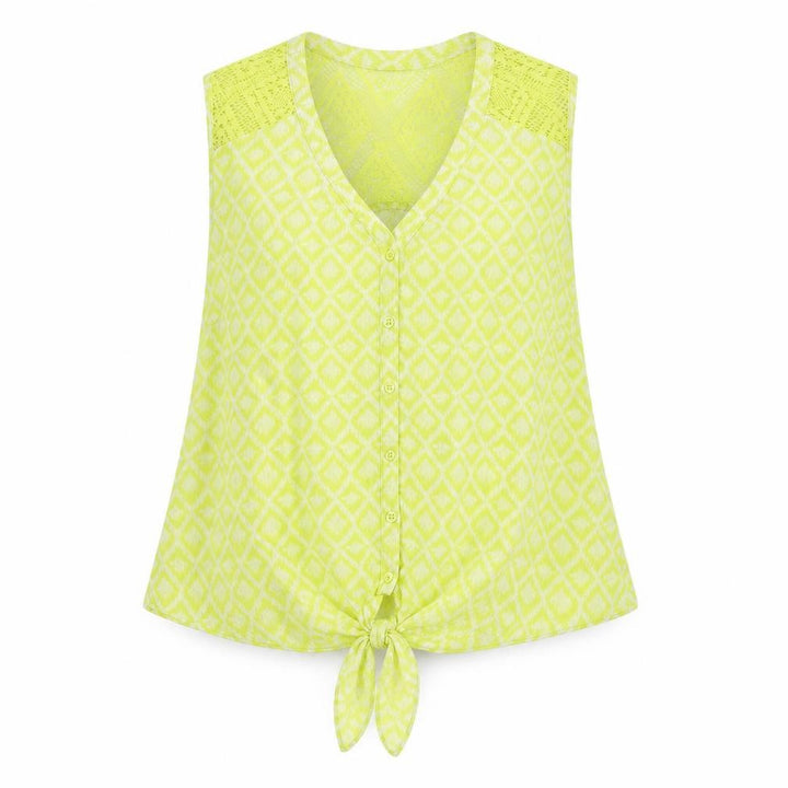 Debenhams Women's Green Geometric Lace Blouse, Size 14