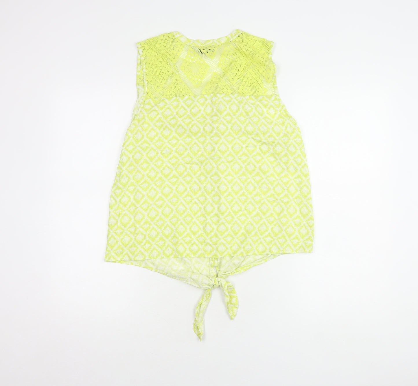 Debenhams Women's Green Geometric Lace Blouse, Size 14