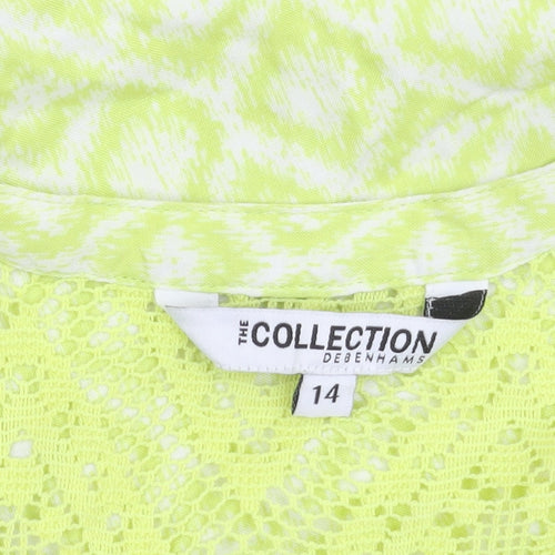 Debenhams Women's Green Geometric Lace Blouse, Size 14