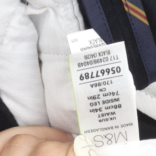 Marks and Spencer Men's Black 2XL Trousers with Pockets