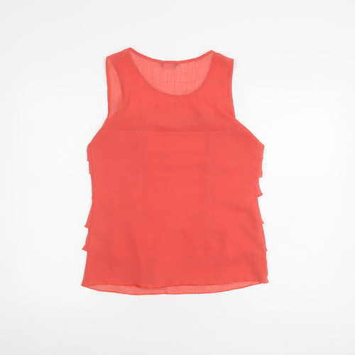 Per Una Women's Red Ruffle Tank Top Size 10