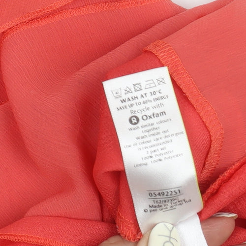 Per Una Women's Red Ruffle Tank Top Size 10