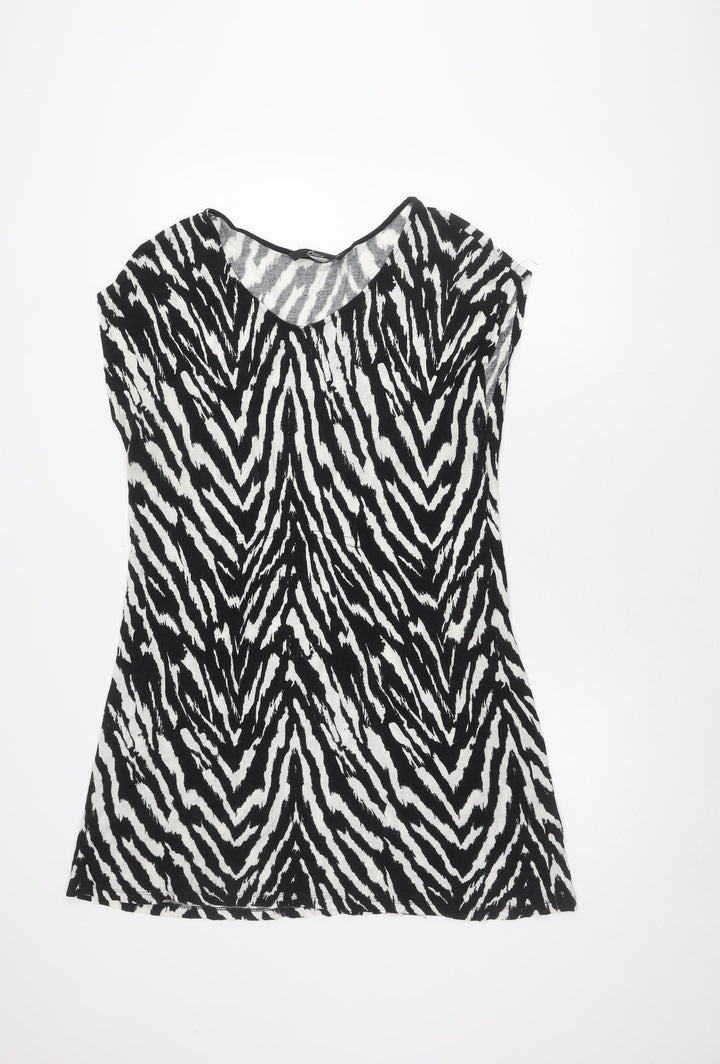 Bm Casual Women's Black Animal Print Top Size 10
