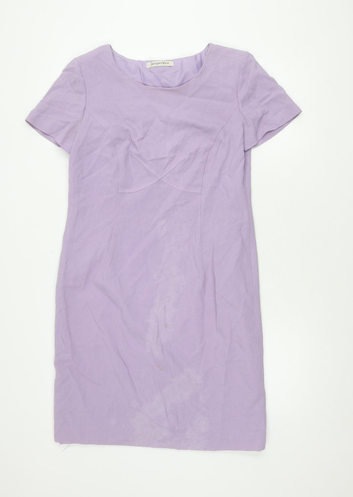 Jacques Vert Women's Purple Short Sleeve Dress, Size 12