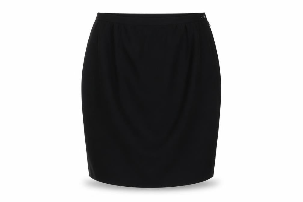 Front view of Frank Usher Women's Black Knee Length Pencil Skirt