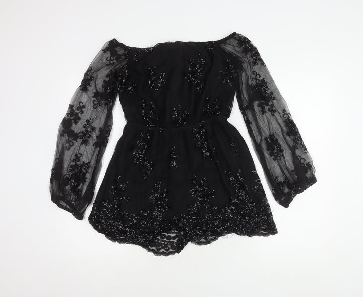 Love & Other Things Women Black L Sequin Party Dress