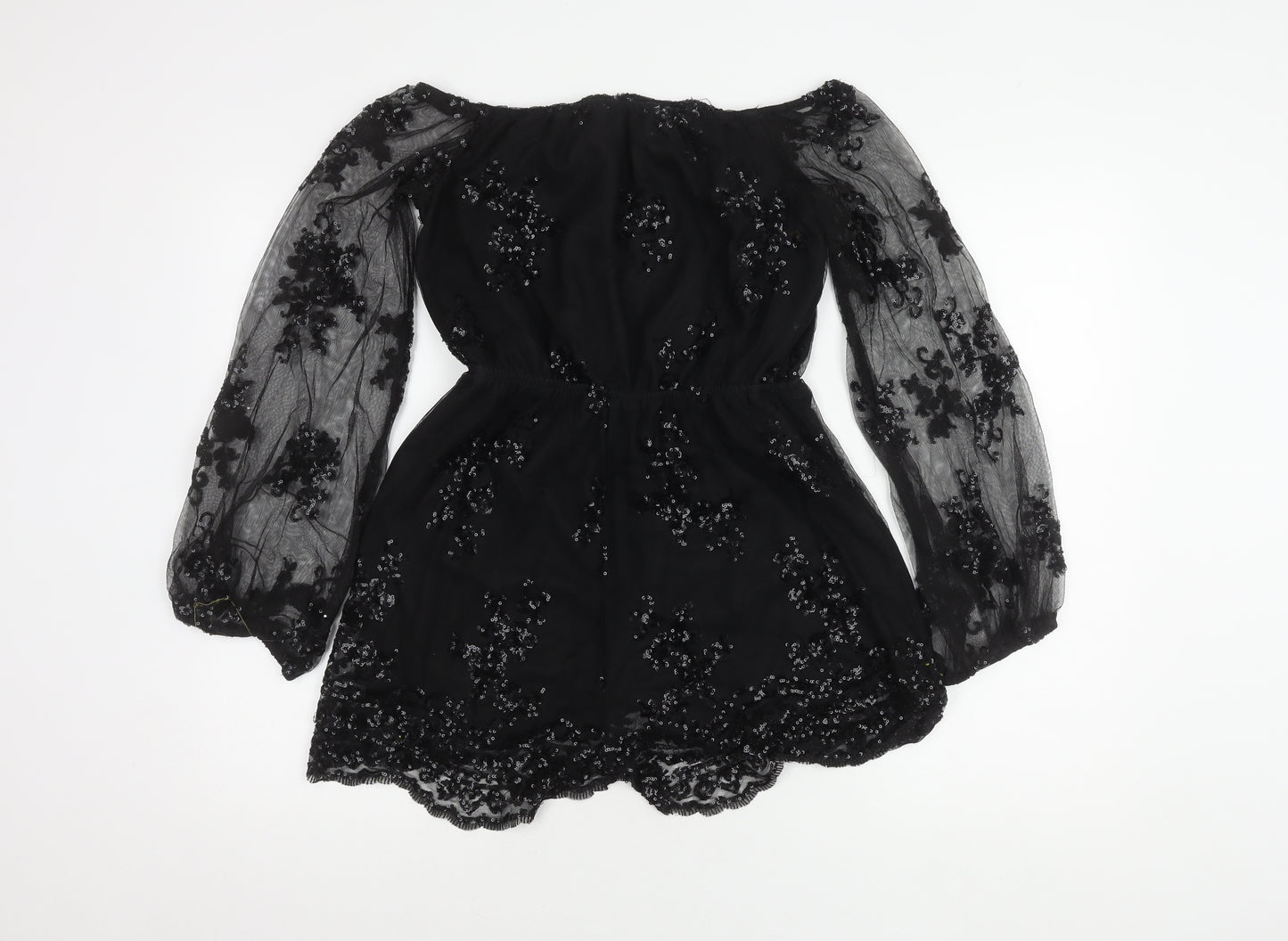 Love & Other Things Women Black L Sequin Party Dress