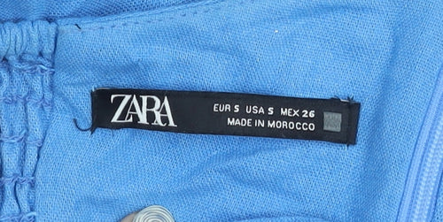 Zara Women's Blue Halter Maxi Dress Size S Casual