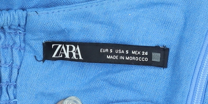 Zara Women's Blue Halter Maxi Dress Size S Casual