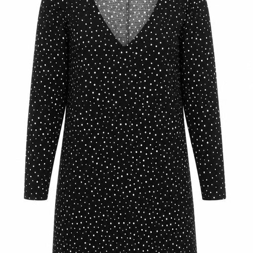 MNG Women's XS Black Polka Dot Jersey Dress