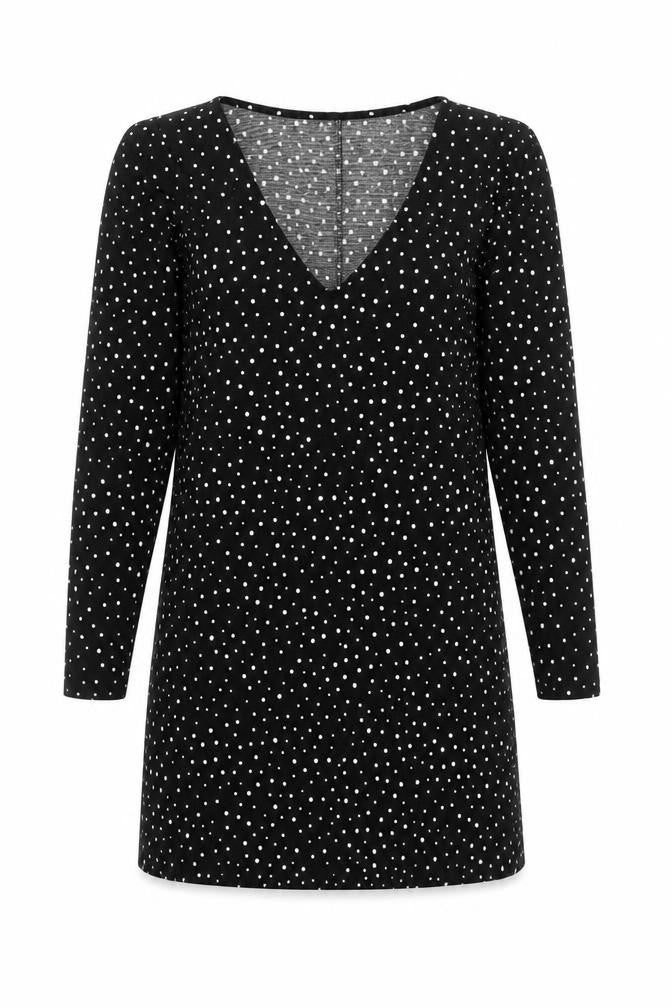 MNG Women's XS Black Polka Dot Jersey Dress